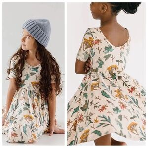 Alice + Ames Short Sleeve Ballet Twirl Dress in Herbal Study- Still Full Price